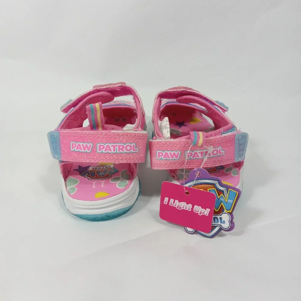 Nickelodeon Paw Patrol Kids Girls' Light-Up Sandals in pink glitter Size 11 NWT